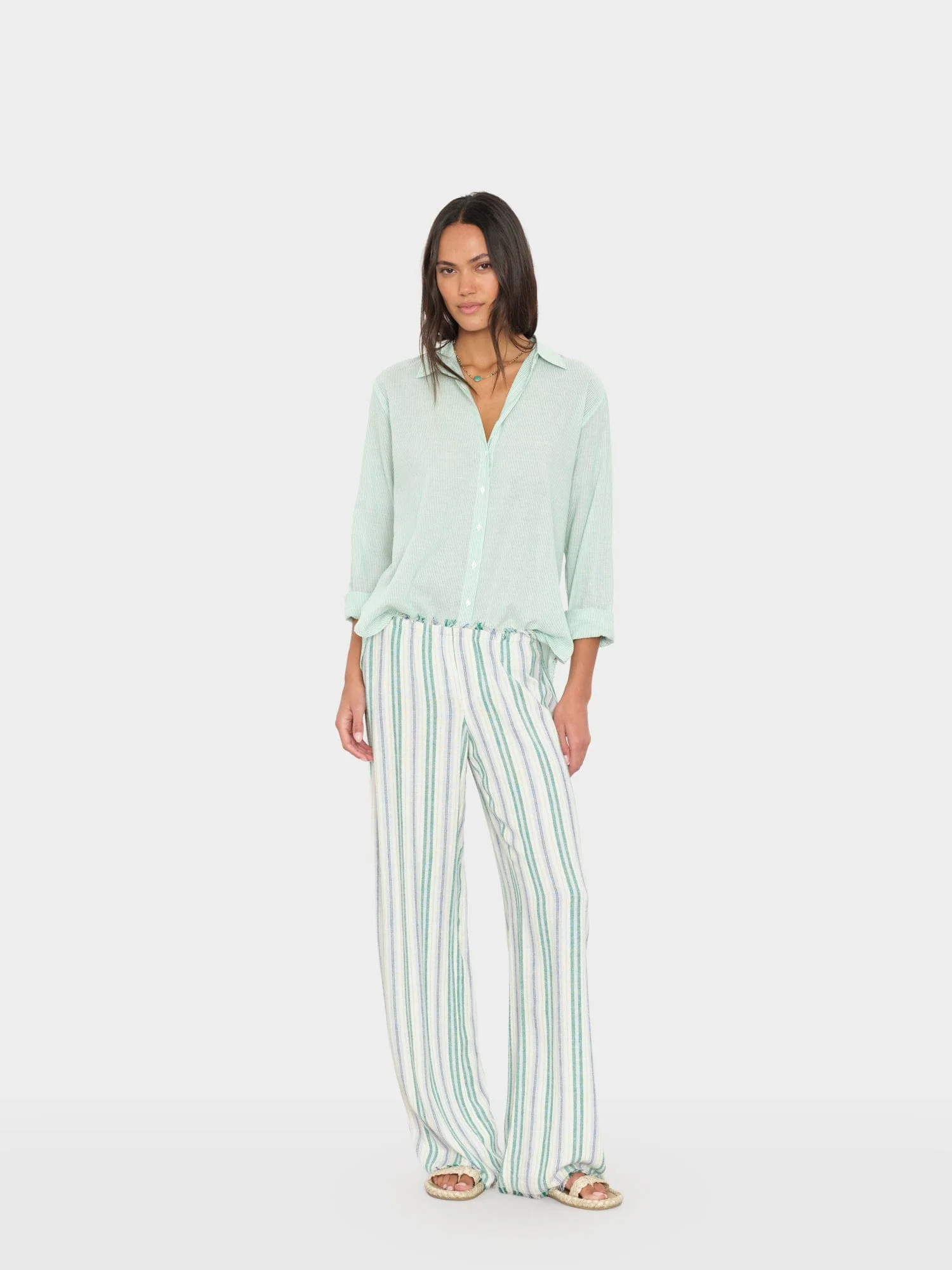 Blue Moss Stripe Joseph Pant