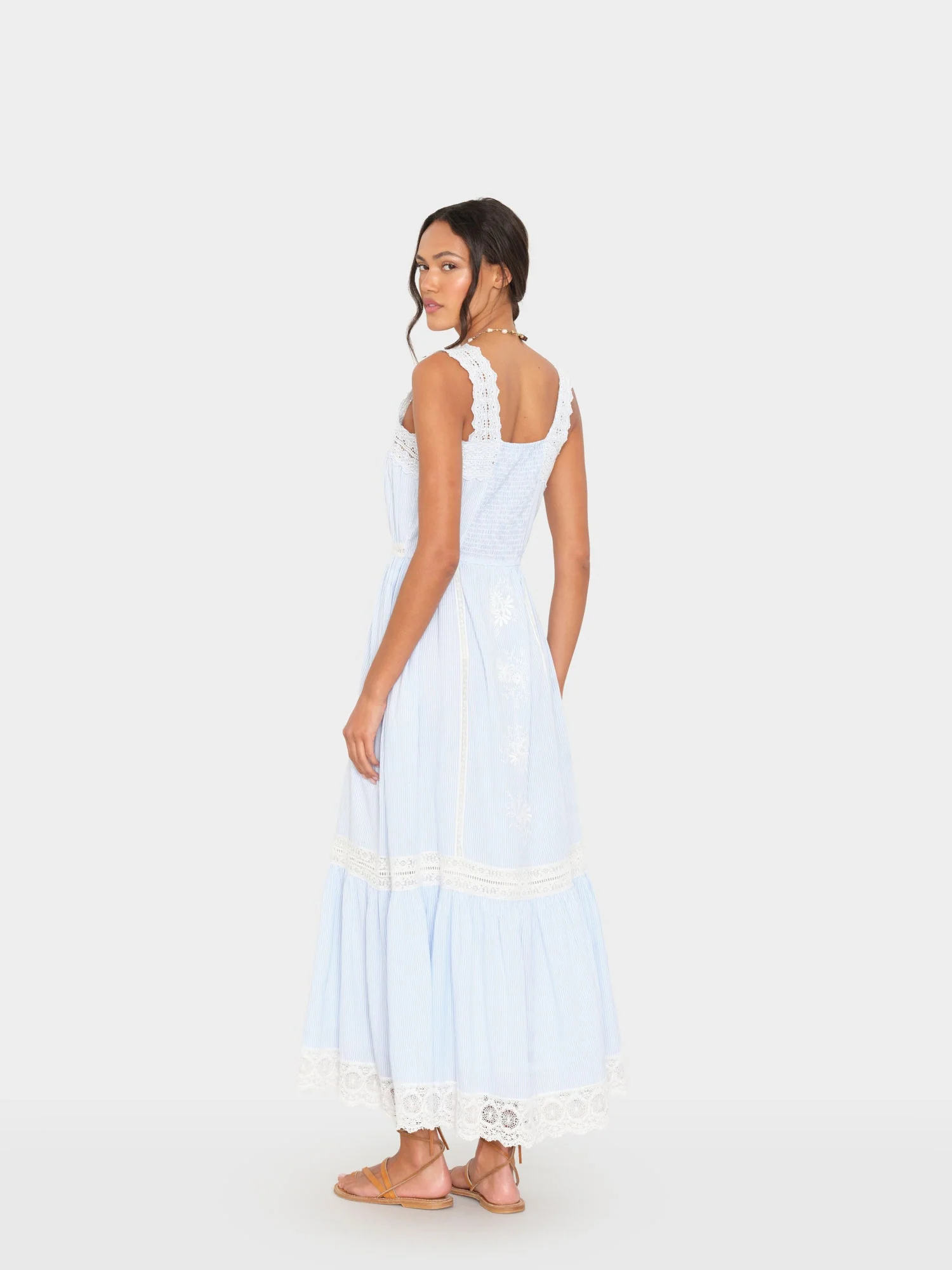 Blue White Stripe Anita Dress - Image 3