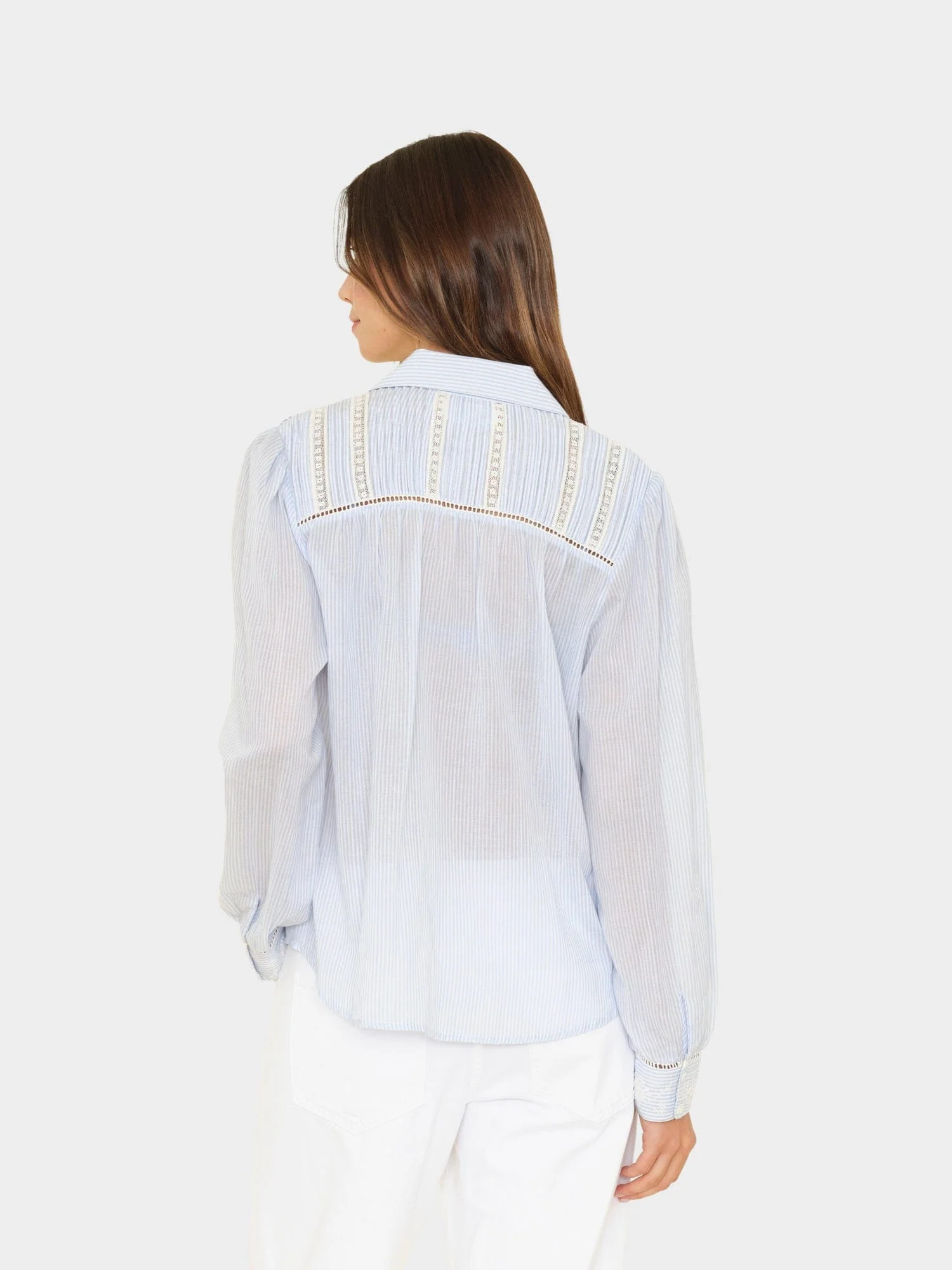 Blue White Stripe Viviana Shirt - Image 3