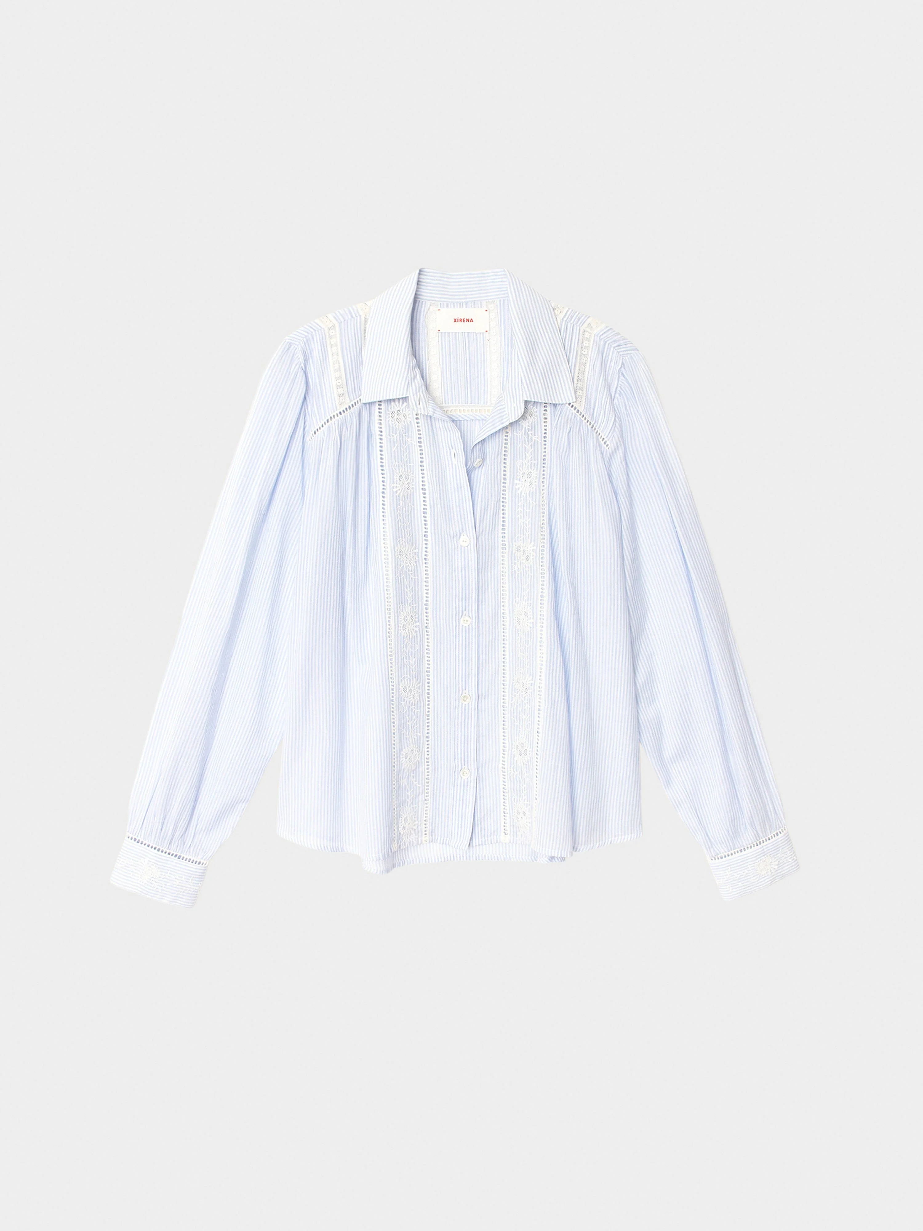 Blue White Stripe Viviana Shirt - Image 5
