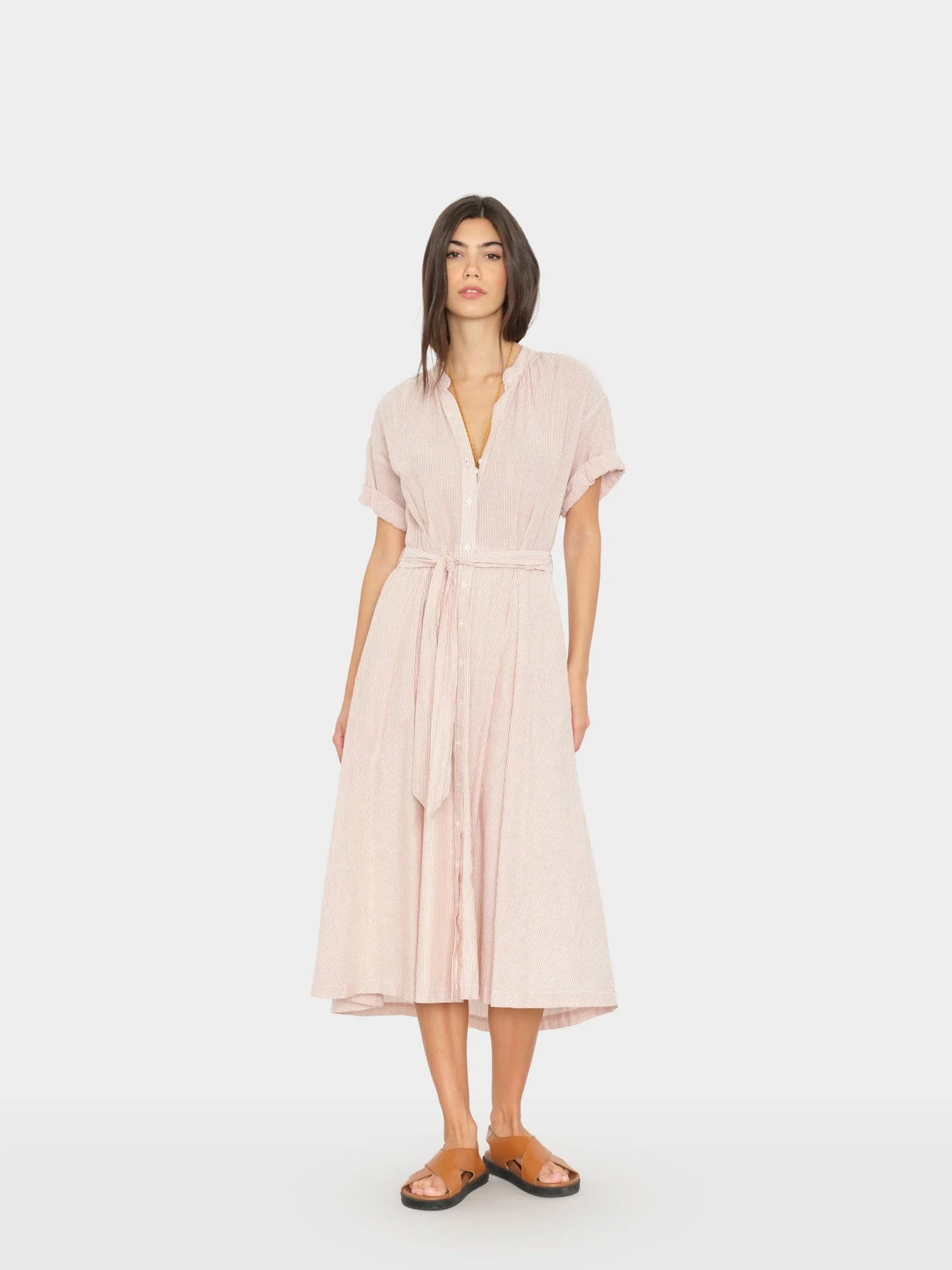Burnt Sienna Stripe Cate Dress