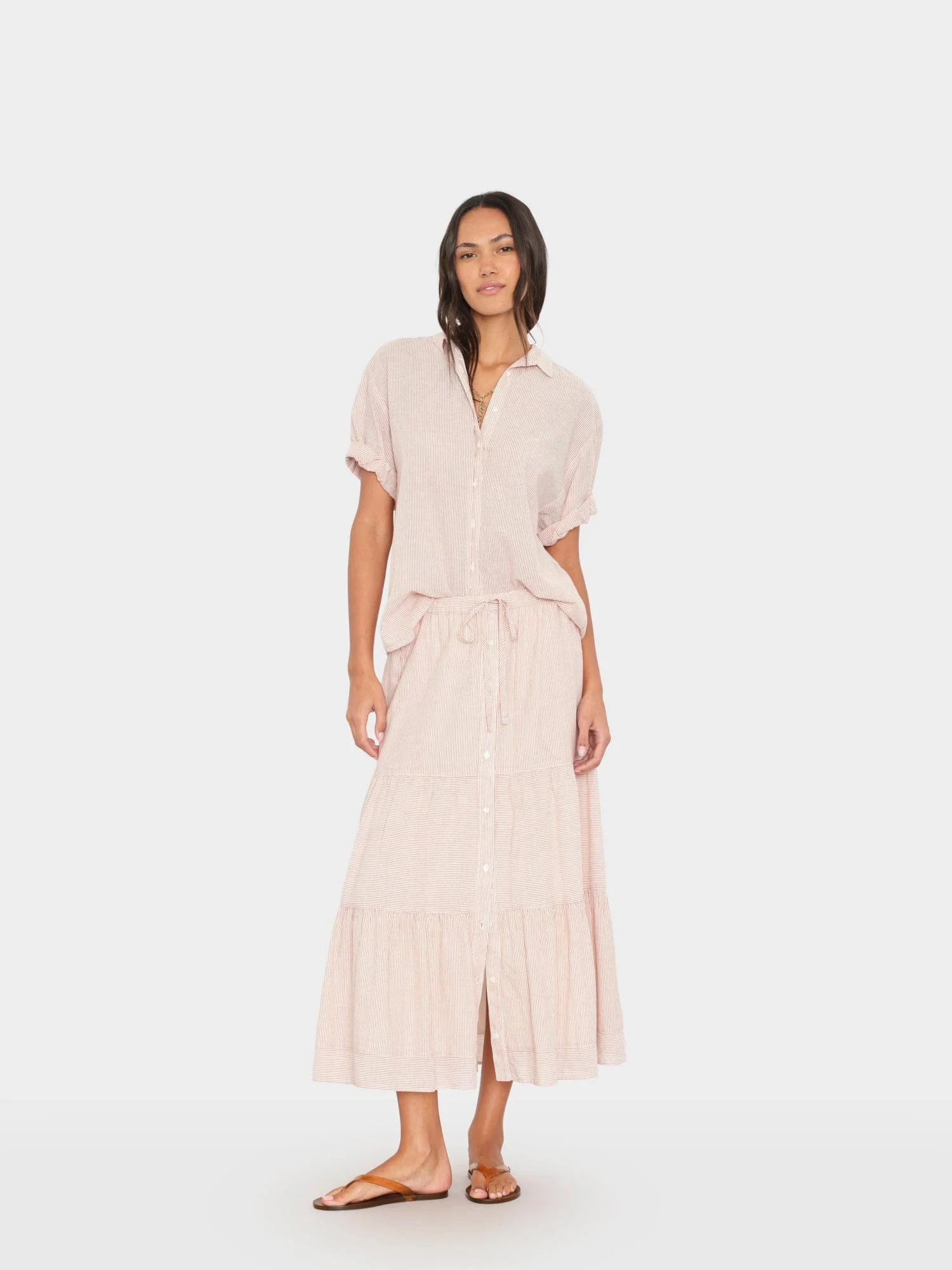 Burnt Sienna Stripe Mckenna Skirt
