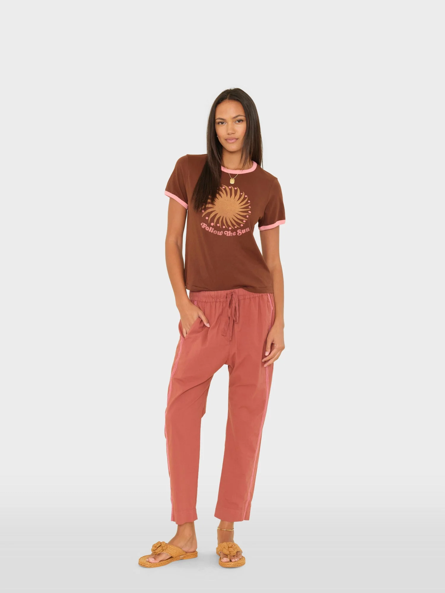 Cinnabar Coral Draper Pant