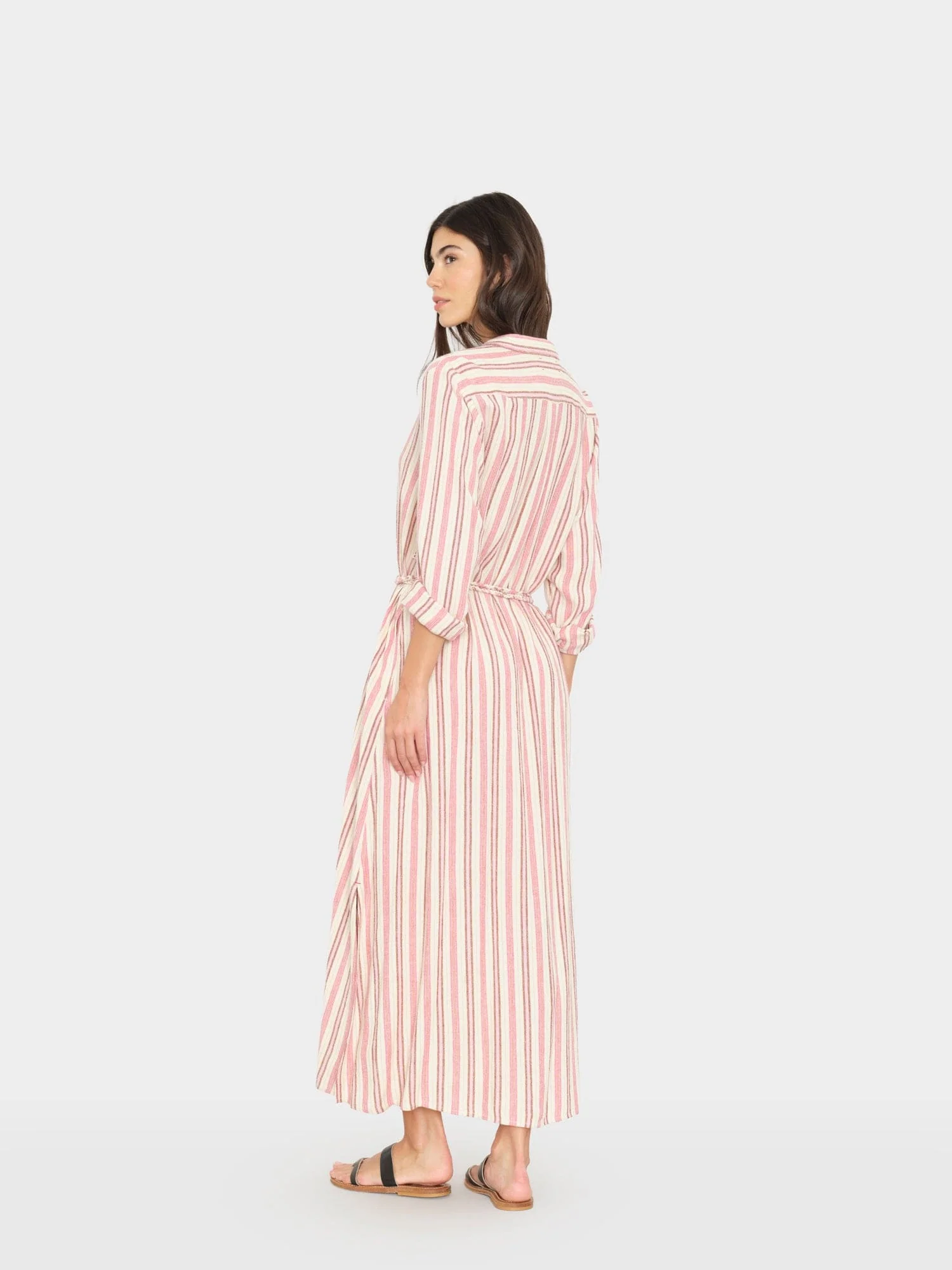 Dusty Pink Stripe Bowen Dress - Image 3