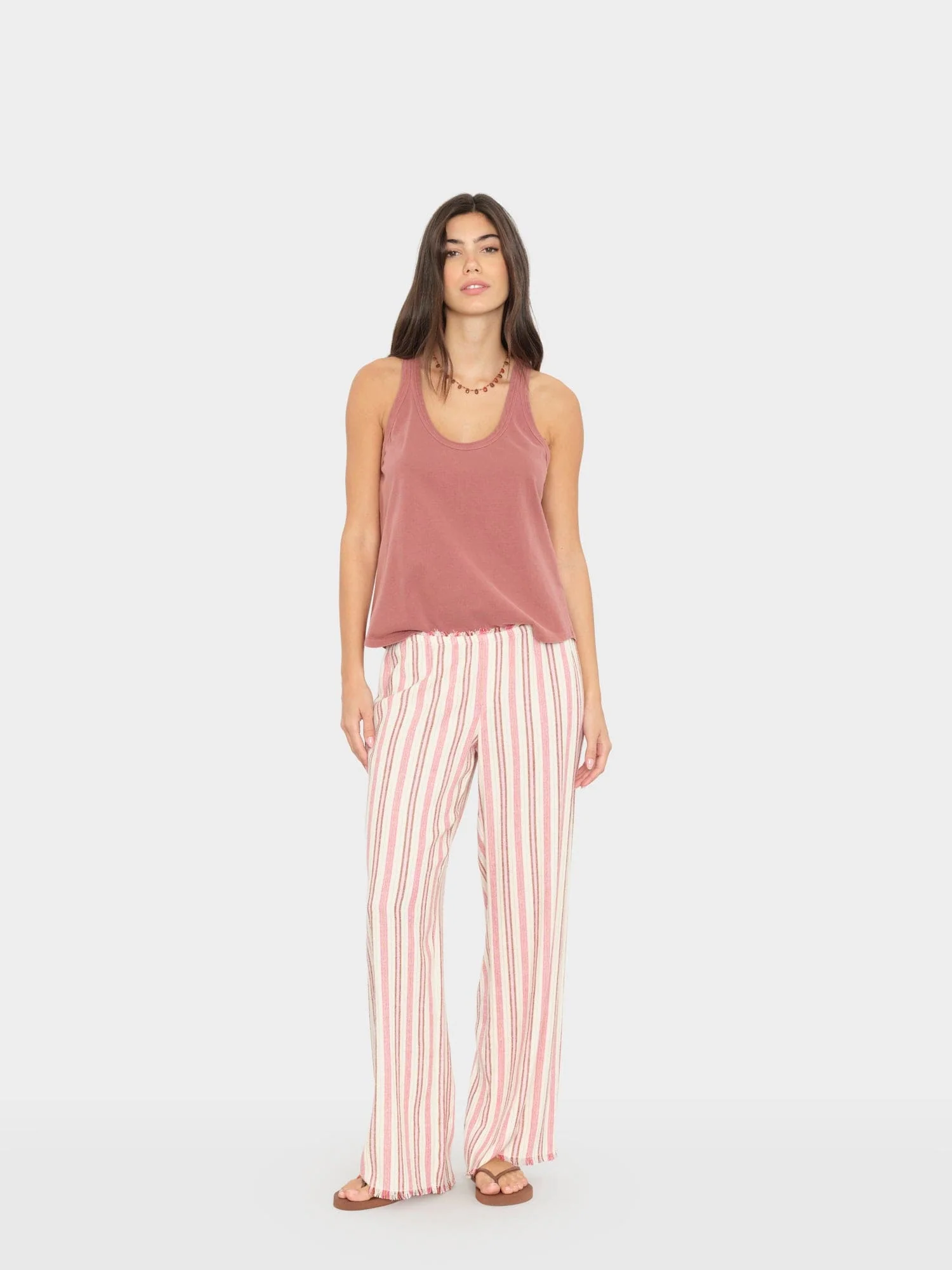 Dusty Pink Stripe Joseph Pant