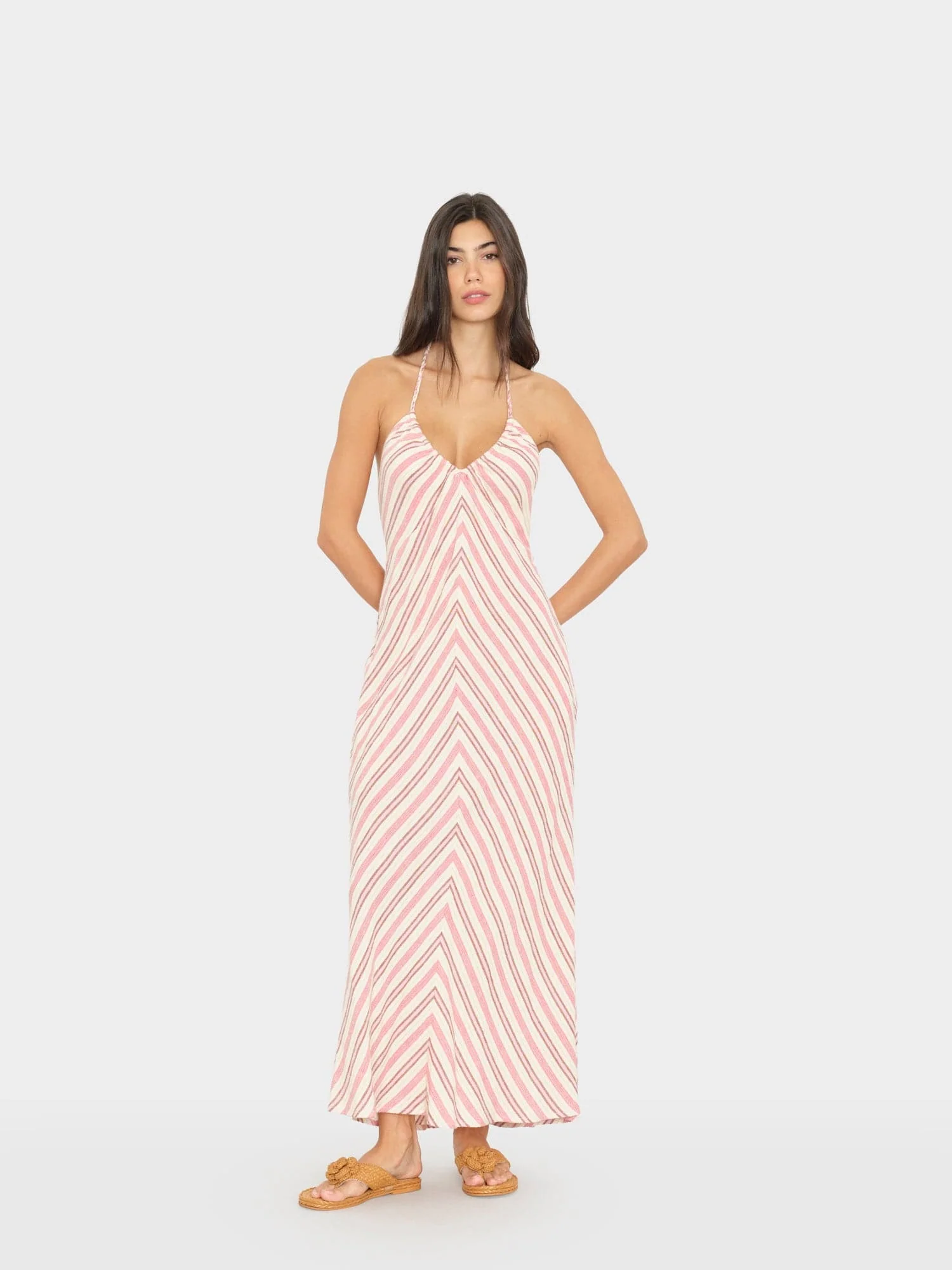 Dusty Pink Stripe Maggie Dress