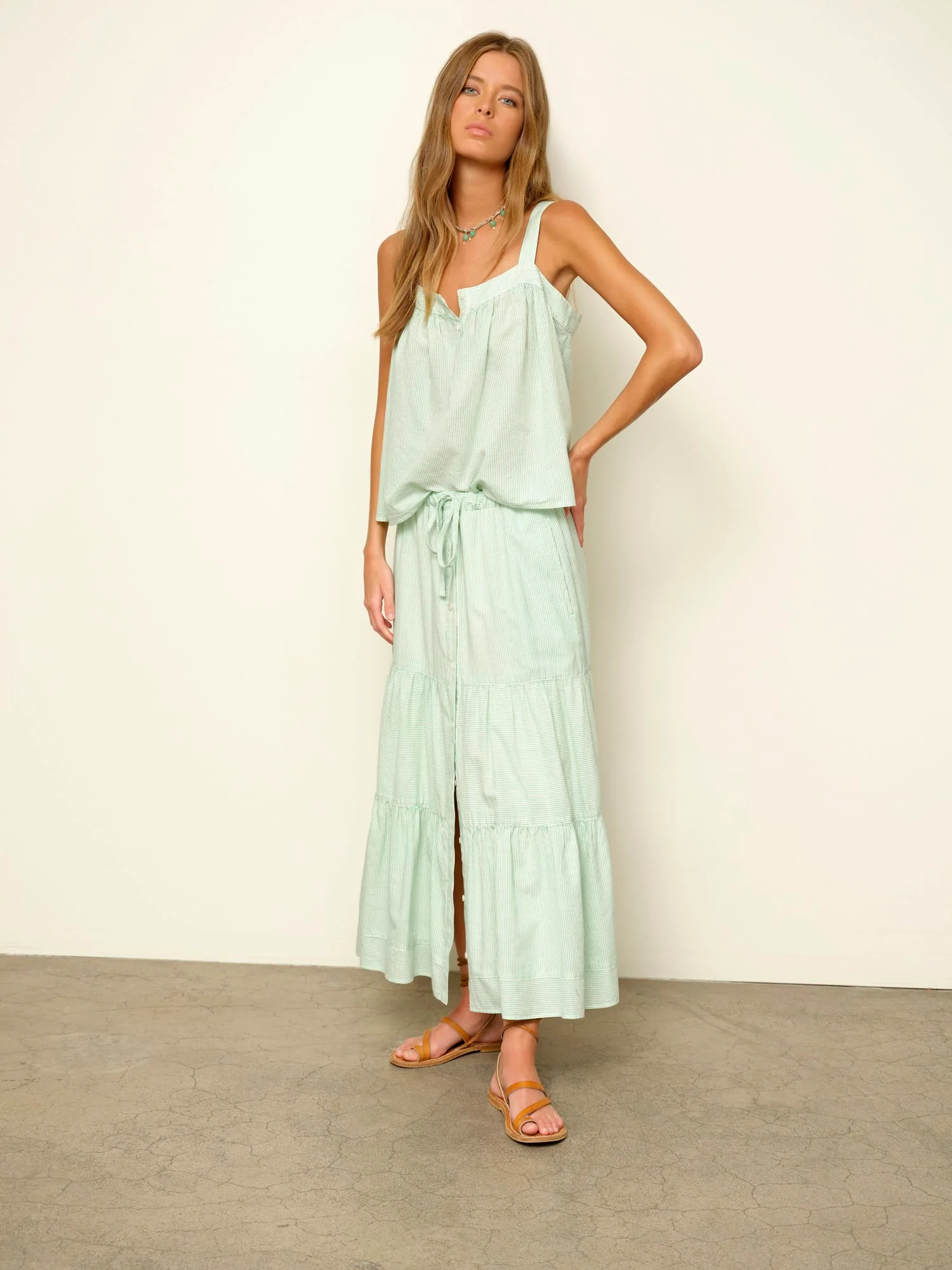 Fresh Mint Stripe Mckenna Skirt - Image 2