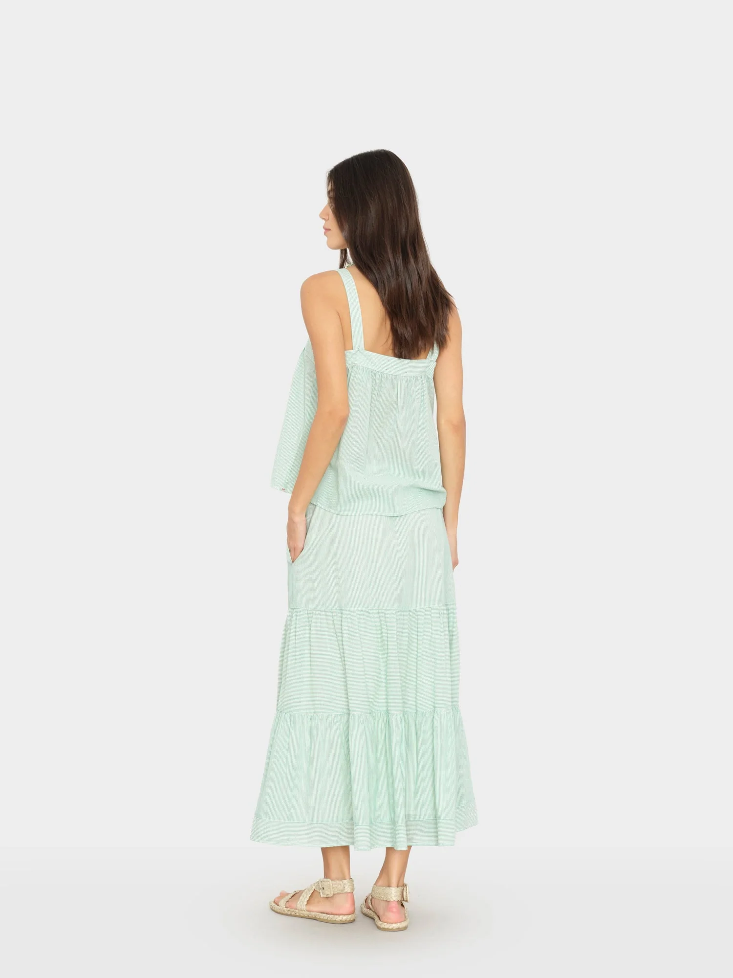 Fresh Mint Stripe Mckenna Skirt - Image 3