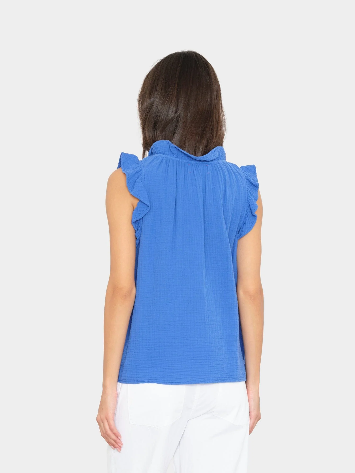 Nautical Blue Bex Gauze Top - Image 2