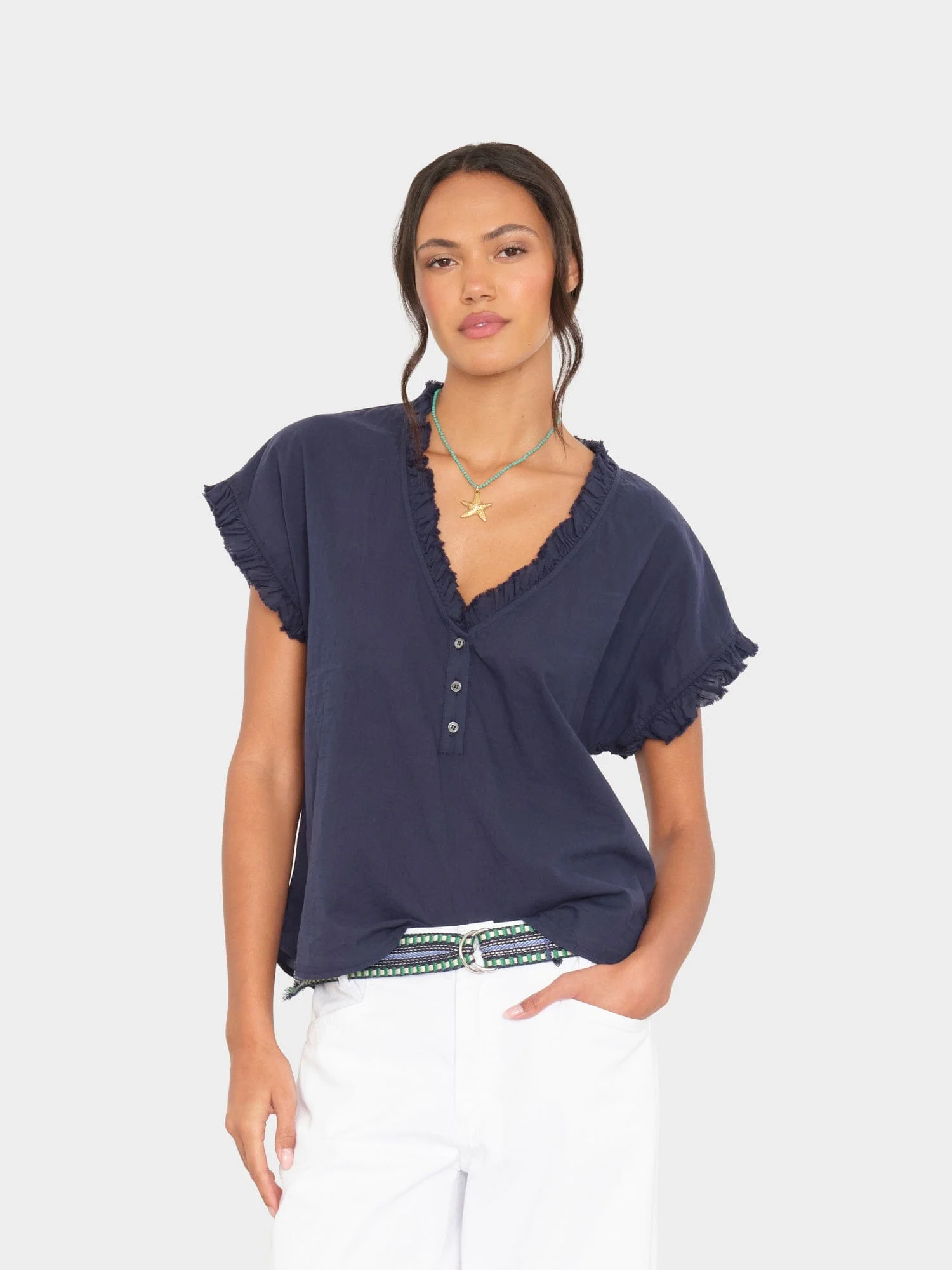 Navy Darcy Top