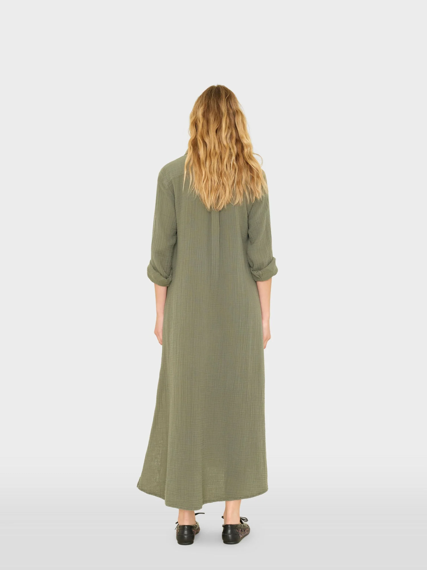 Olive Moss Boden Gauze Dress - Image 3