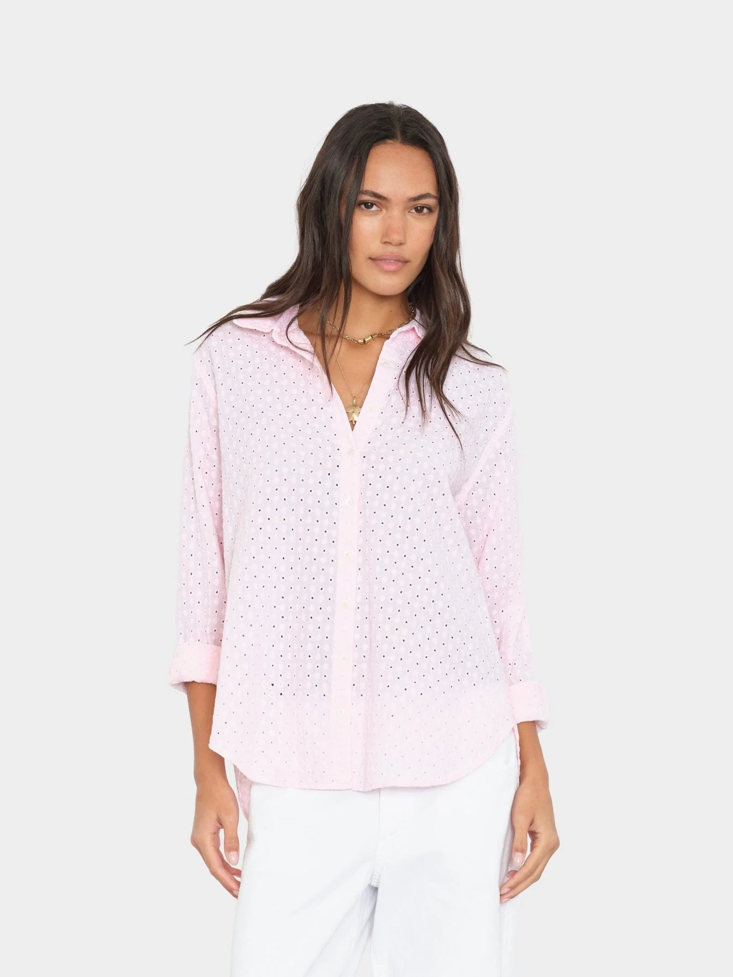 Pale Rose Beau Embroidered Shirt