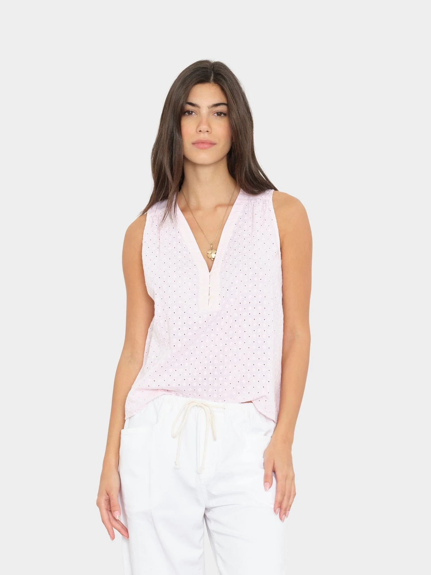 Pale Rose Miki Embroidered Top