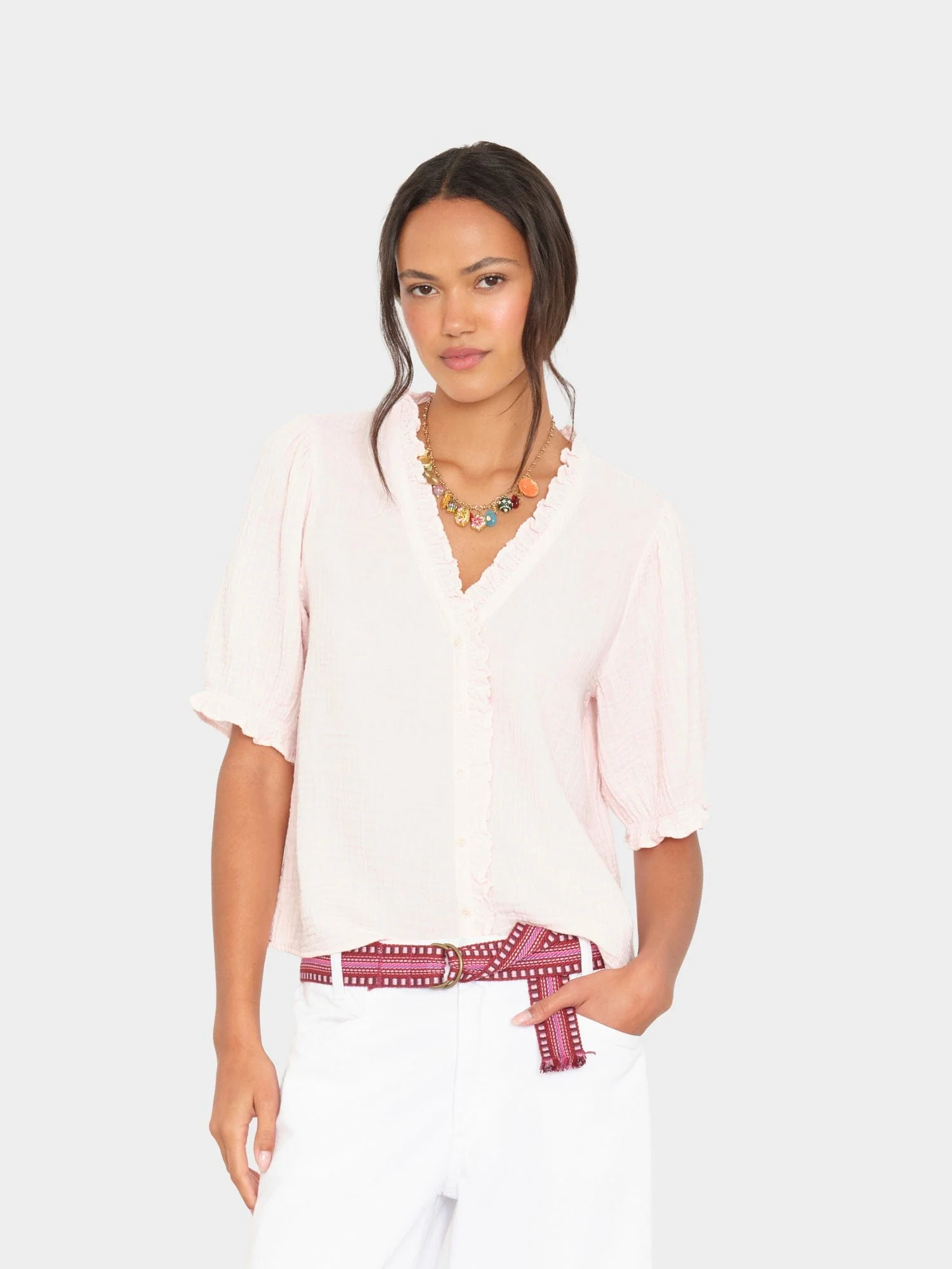 Pink Dawn Jenna Gauze Shirt