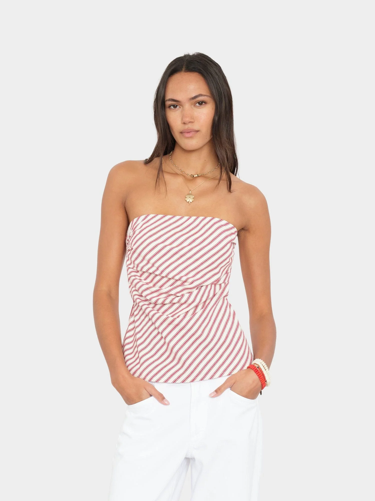 Red Clay Stripe Nora Top