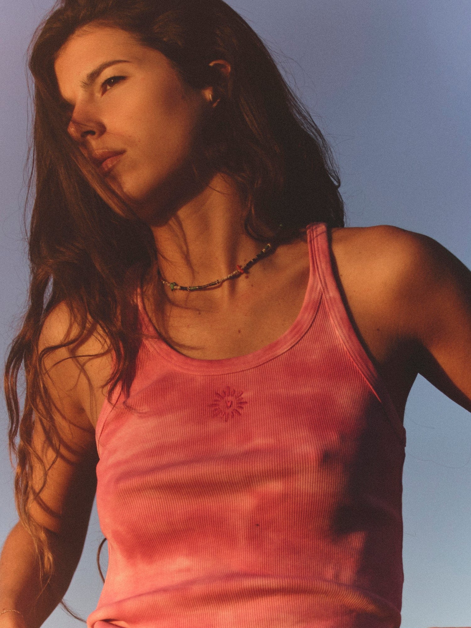 Sunset Raspberry Beca Fine Rib Tank Top - Image 4
