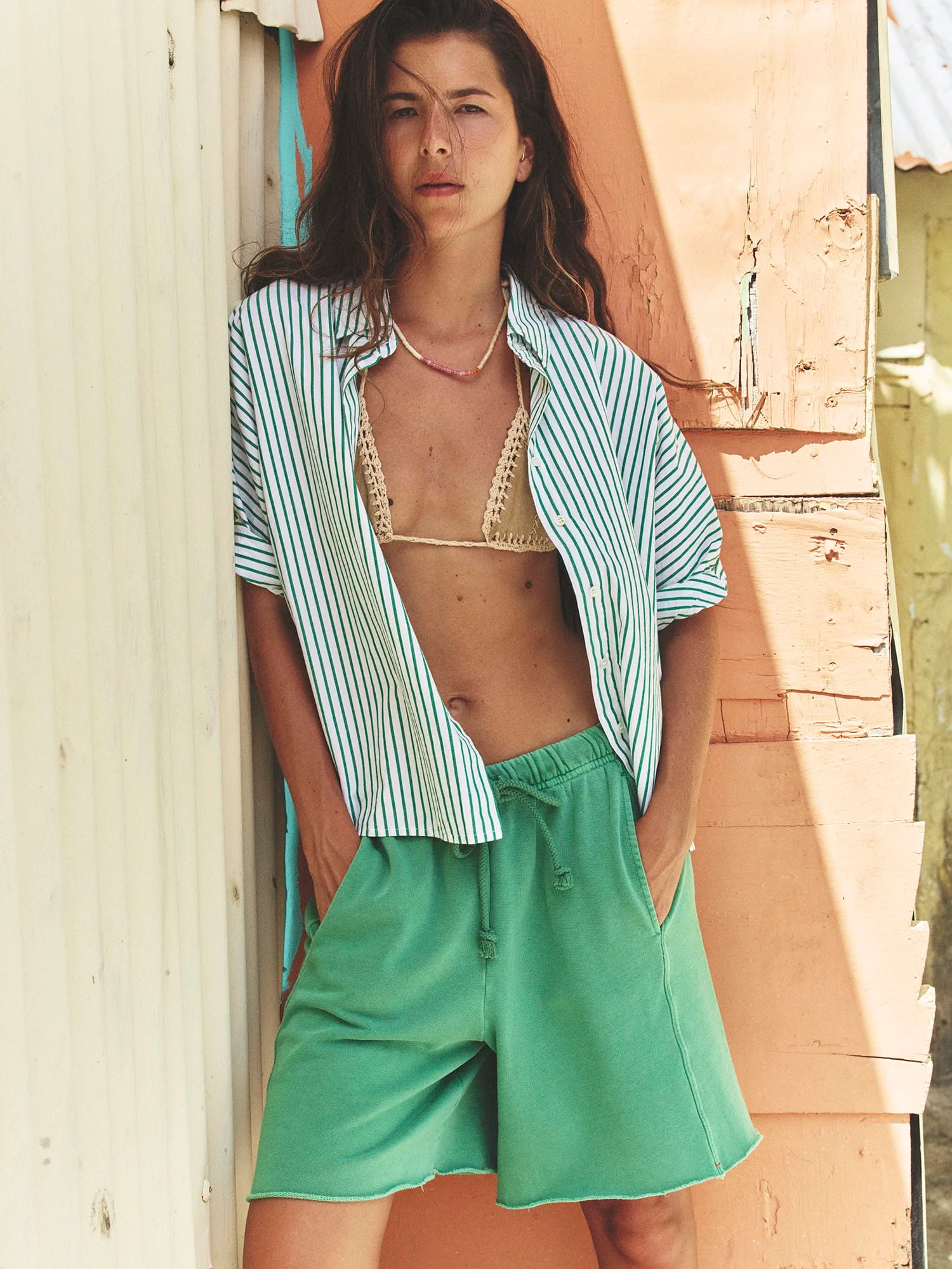 Trellis Green Teddy Shirt - Image 4
