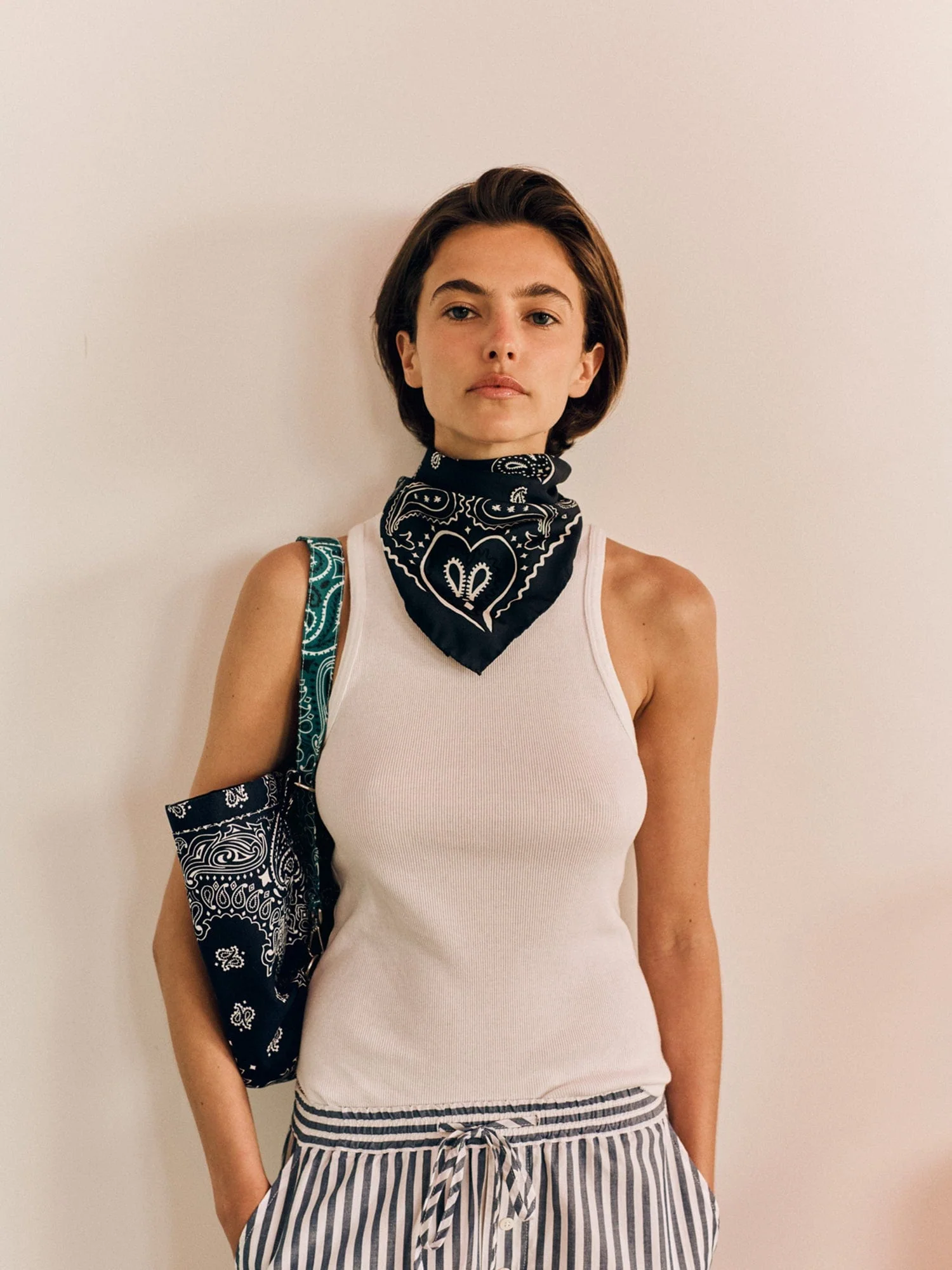 White Arynn Fine Rib Tank Top - Image 3