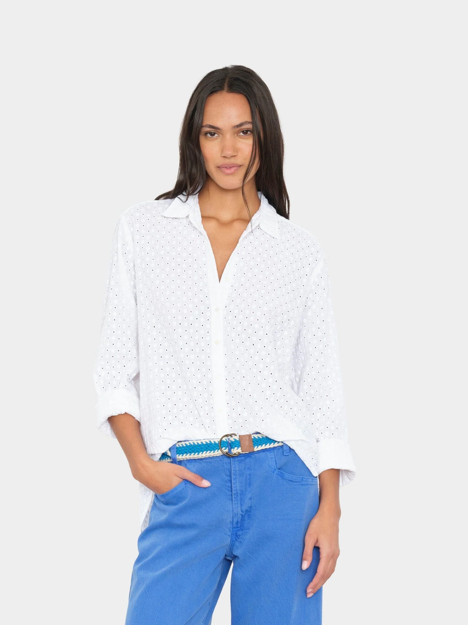 White Beau Embroidered Shirt