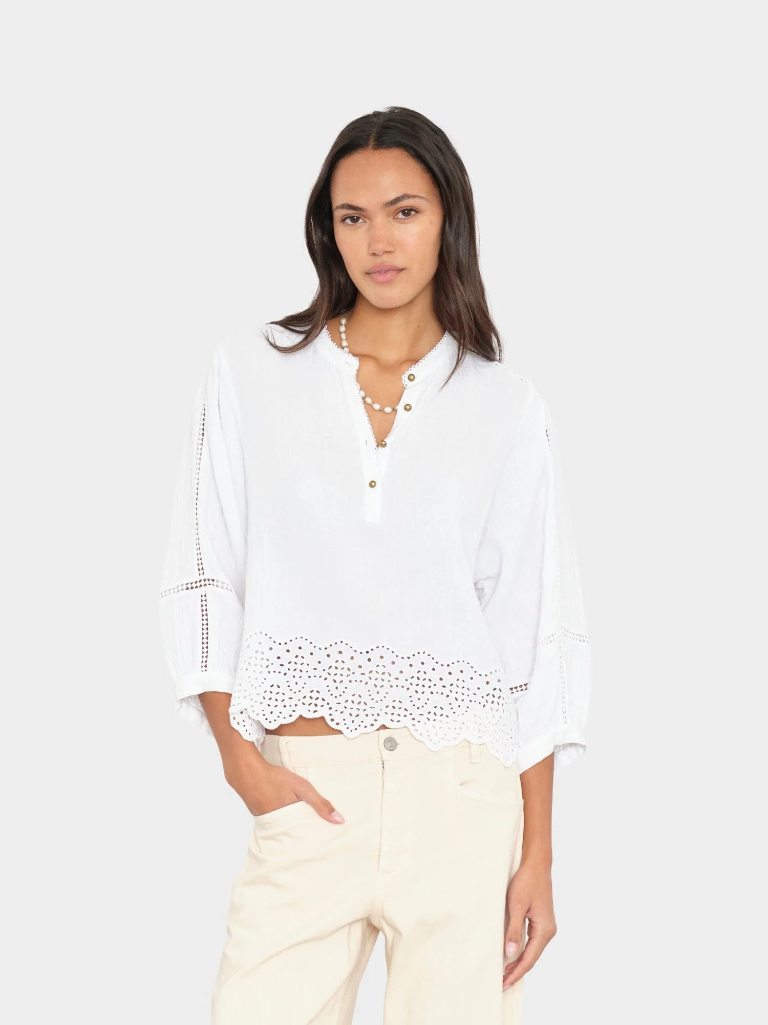 White Roxanna Top